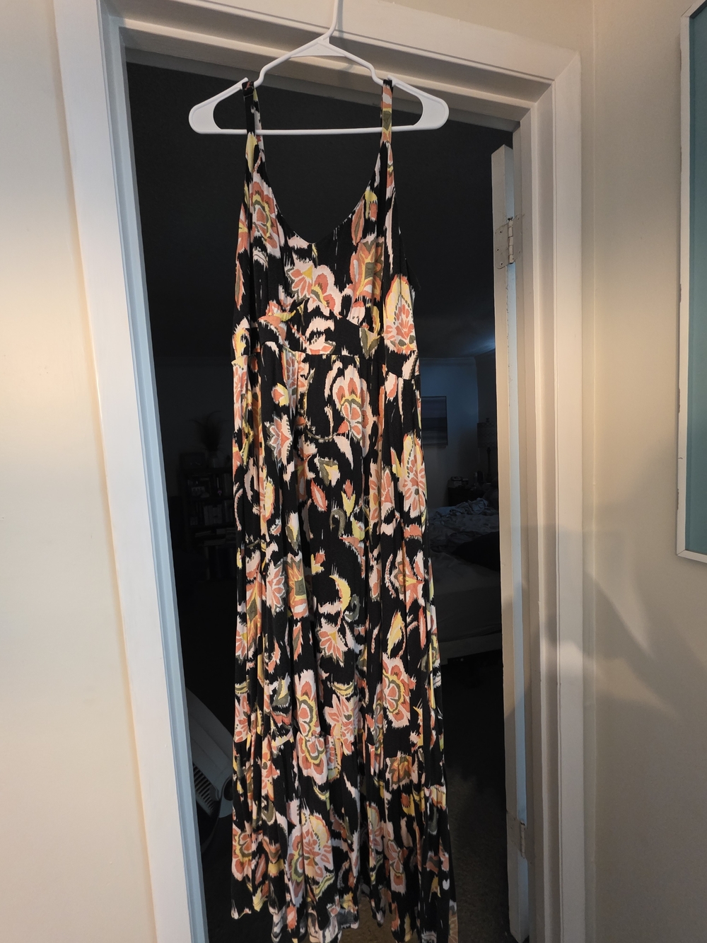 torrid Black Maxi Dress with Pink and Yellow Floral Print
